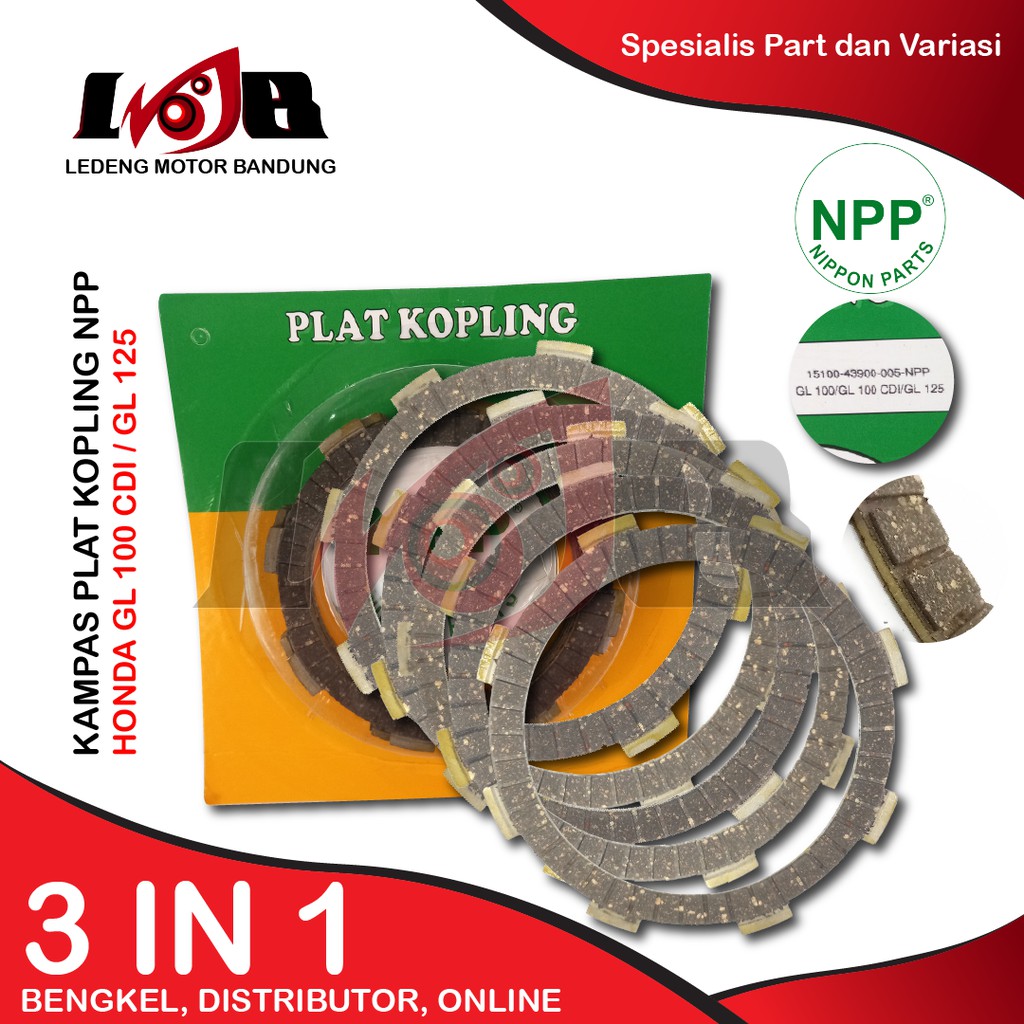 NPP Kampas Plat Kopling GL 100 GL100 CDI GL125 Clutch 5 Lembar