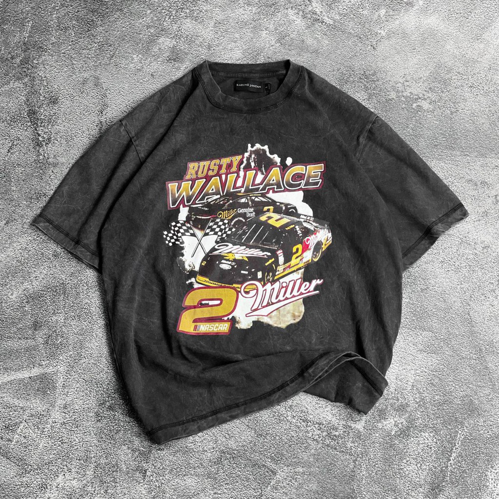 Oversize/Unisex] BAJU KAOS OVERSIZE WASH NASCAR / VINTAGE OVERSIZE T-SHIRT WASH "RUSTY-WALLACE"