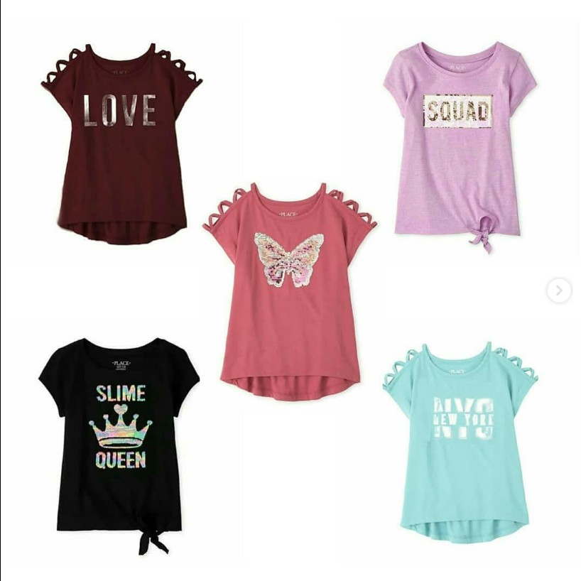Kaos anak Cewe TCP sequin 4 - 16 tahun / Kaos anak cewe lengan pendek