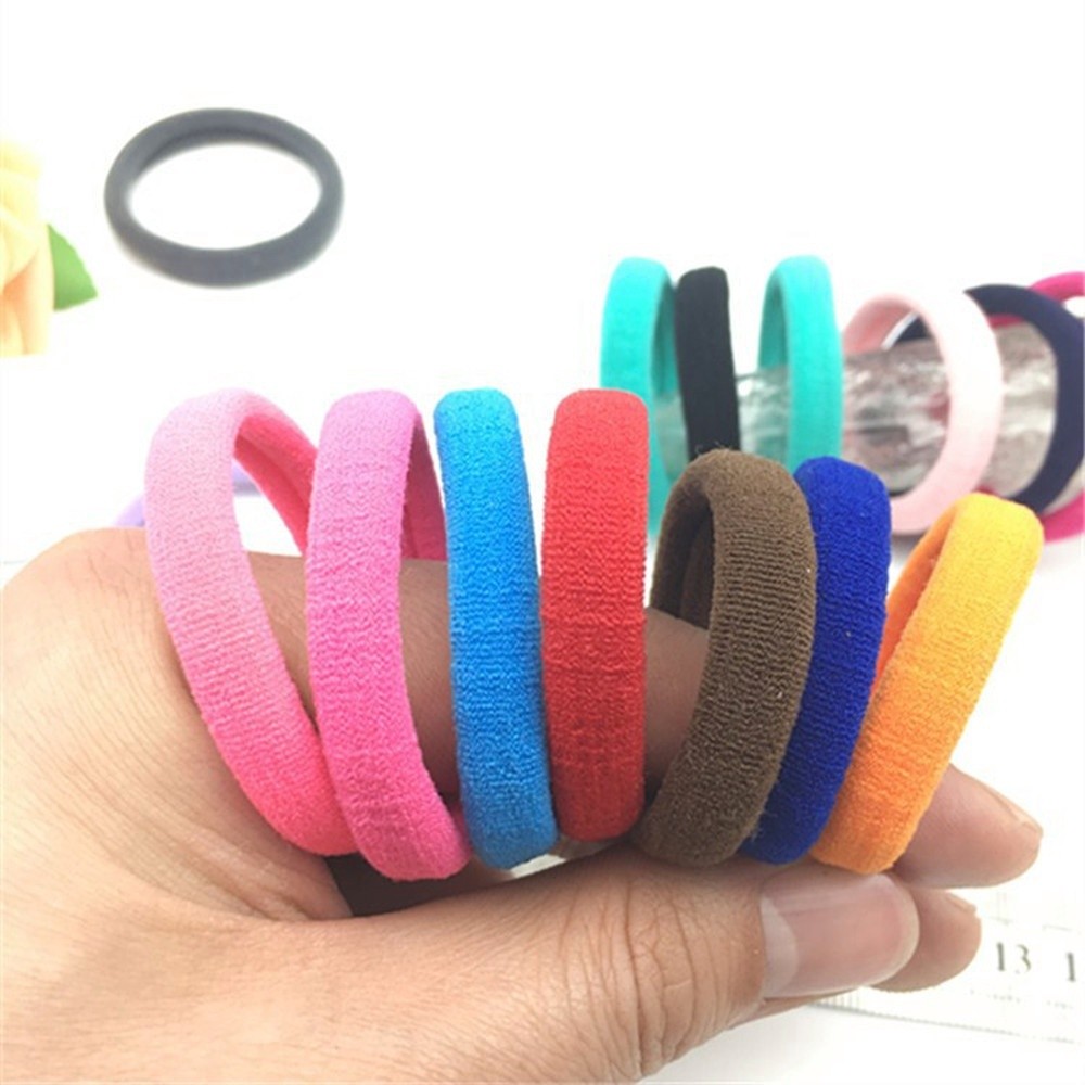 【COD Tangding】50Pcs Candy Colors Simple Elastic Hair Bands Ponytail Holder Hair Accessories Rubber Bands Girls