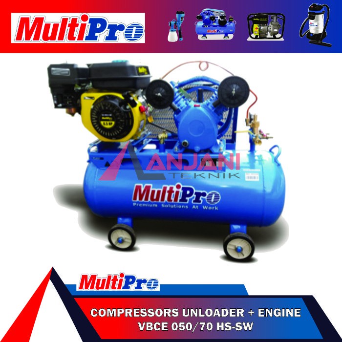 MULTIPRO VBCE 050/70 HS-SW MESIN KOMPRESOR ANGIN BENSIN 1/2 HP COMPRESSOR ENGINE 1/2HP VBCE050 0.5 0