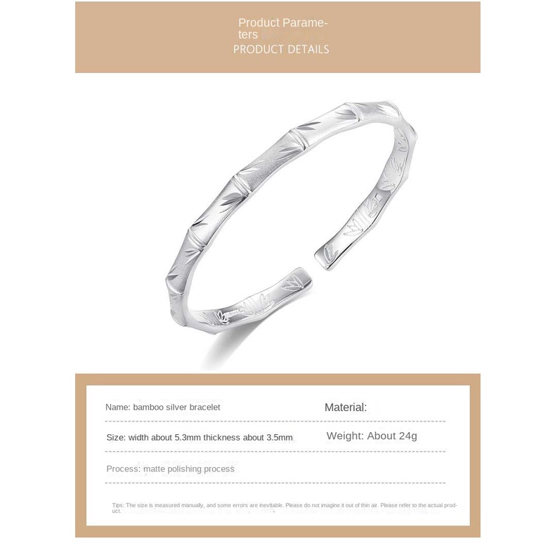 Gelang Model Terbuka Bahan Stainless Steel Lapis Silver S999 Untuk Wanita