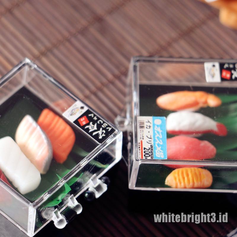 (white3) Miniatur Sushi Jepang Skala 1 / 6 Untuk Aksesoris Dapur Rumah Boneka