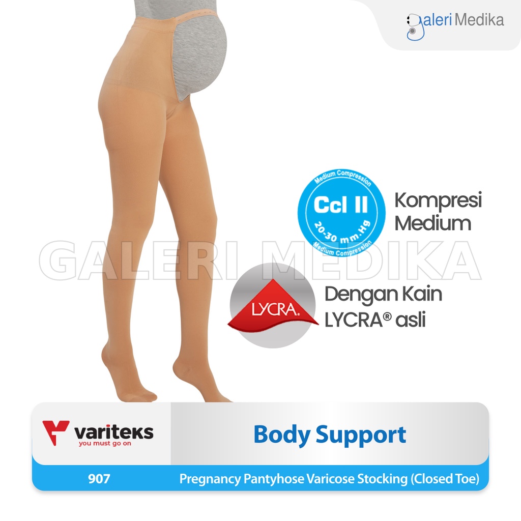 Stocking Varises Ibu Hamil Variteks 907 Kompresi Menengah 20-30mmHg Kelas 2 / Medium Compression CCL 2 - Stoking Varises