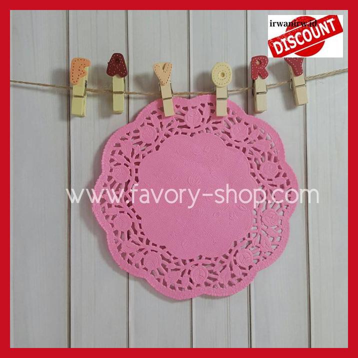 

R6Et575- Paper Lace Doilies 4.5 Inch Warna / Kertas Alas Renda (Isi 100 Lbr) - Pink T8Fj78T-