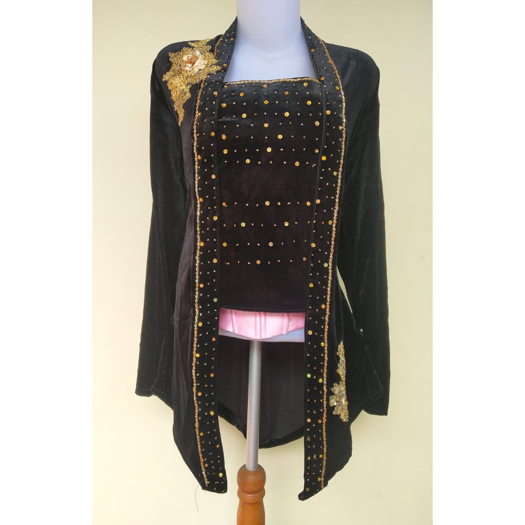 atasan kebaya kutubaru bludru beludru jawa modern payet