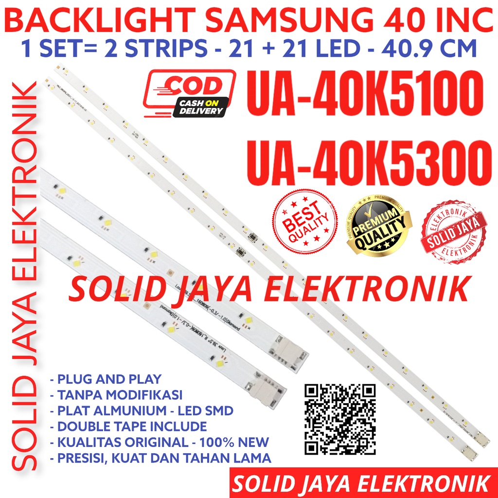 BACKLIGHT TV LED SAMSUNG 40 INC UA 40K5100 40K5300 UA40K5100 UA40K5300 UA-40K5100 UA-40K5300 40K LAMPU BL LED SMD 42K 40INCH 40IN 40IN STRIPS STRIP LIDI LED BERAS