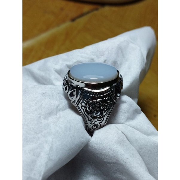 original cincin akik yaman abyad hight quality putih bersih 1