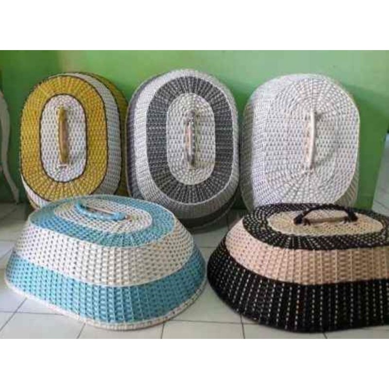 Tudung Saji rotan sintetis | mix 2 warna | polos | tudung saji cantik | shabby vintage estetik kekin