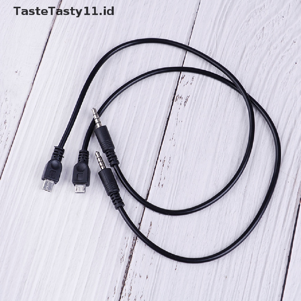 2pcs Kabel Aux 3.5mm Stereo Male Ke Micro Usb Male Untuk Android Samsung