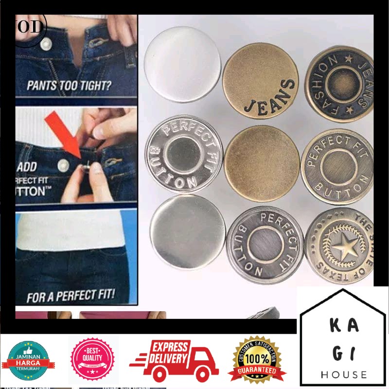 Kancing Ajaib Adjustable Magic Button (kancing untuk kecilin jeans kebesaran)