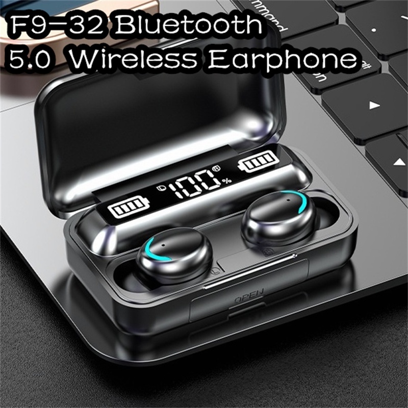Henset Bloetooth F9-32 5.0 touch Headphone Head Case Headset Holder Hp Hedset Gaming Jovitech Speake