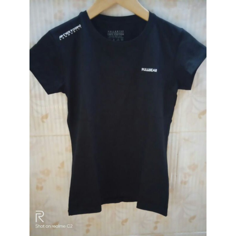 kaos cewek pull&bear lengan pendek