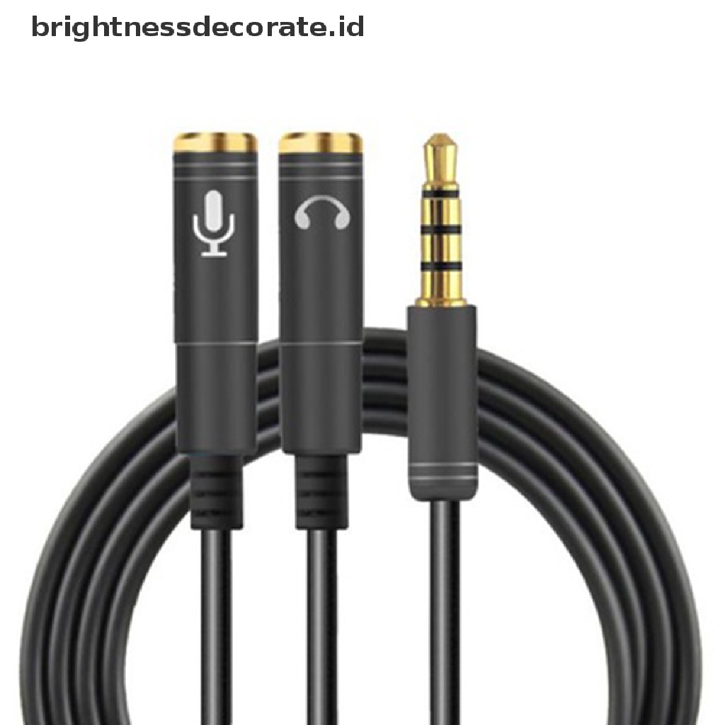 (birth) Adaptor splitter jack audio 3.5 mm + mic Untuk headphone