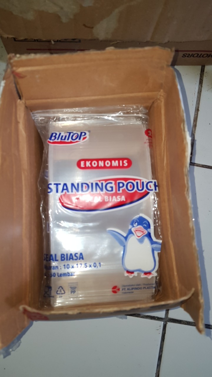 Plastik Pp Klip Standing Pouch Singel Seal/seal Kecil/seal Biasa Ukuran 10 Cm X 17 Cm