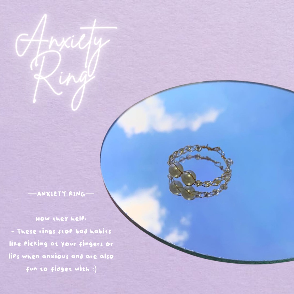 Anxiety Ring Cincin Anxiety Fidget Ring stress relieving rings