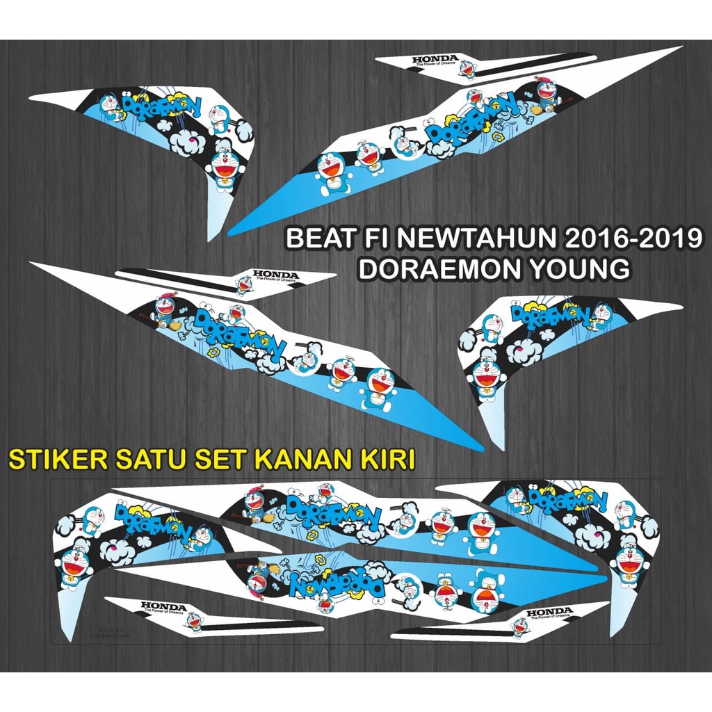 STIKER STRIPING MOTOR BEAT FI NEW/BEAT STREET TH 2016-2019 DORAEMON YOUNG
