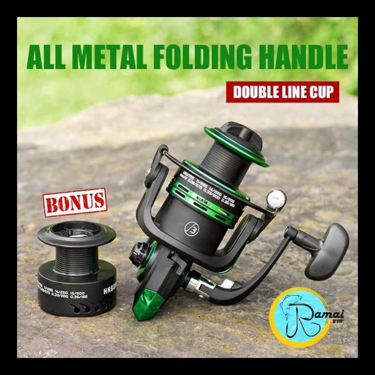 BARU REEL DOUBLE SPOOL METAL KAGAWA AOJIANG SHARK HK SERIES 1000 - 7000 ALAT PANCING TERMURAH PALING