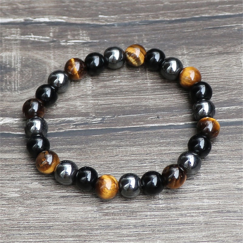 Hbid Gelang Manikmanik Batu Obsidian Hematite Warna Hitam Untuk Priawanita