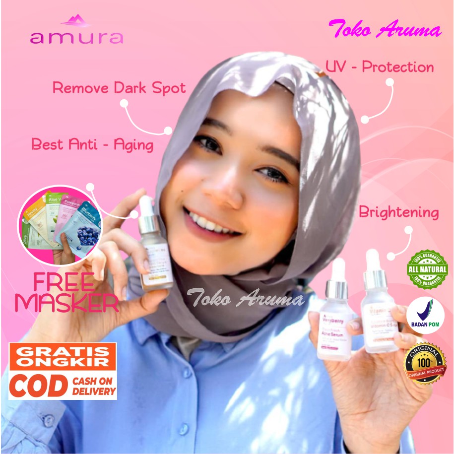 Serum Amura Serum Wajah Glowing Jerawat Acne Skincare Skin Care Gold Serum Expert Serum Kecantikan
