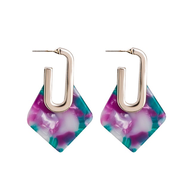 LRC Anting Tusuk Fashion Geometric Shape Decorated Earrings P