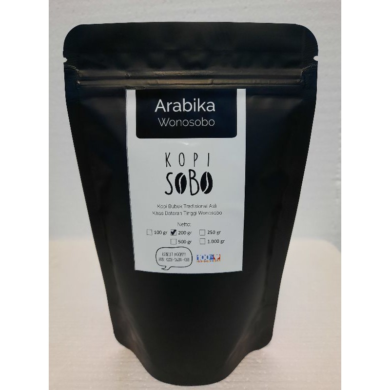 

Kopi Bubuk Arabika Wonosobo Murni Kopi Sobo 200gr