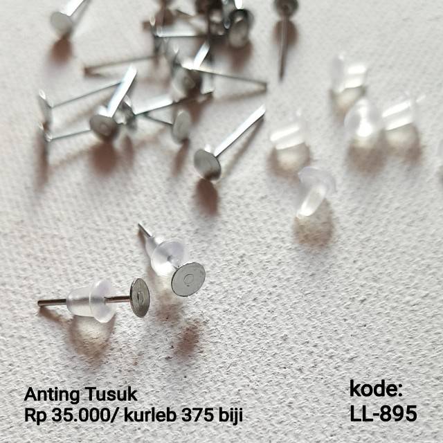 Anting Tusuk Anting Polos Bahan Logam isi kurang lebih 375 biji