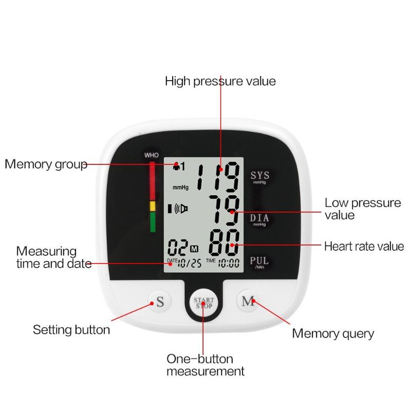 SUOLAER Pengukur Tekanan Darah Electronic Blood Pressure Monitor - CK-A159 - Black