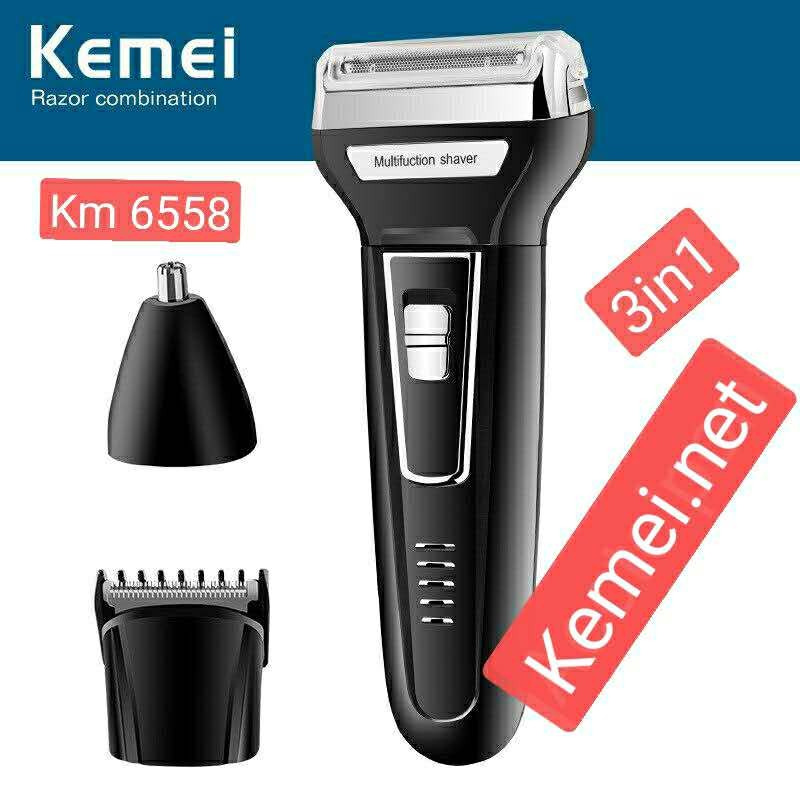 kemei hair clipper km 6558 alat cukur kumis jenggot bulu hidung rambut multifungsi 3 in 1