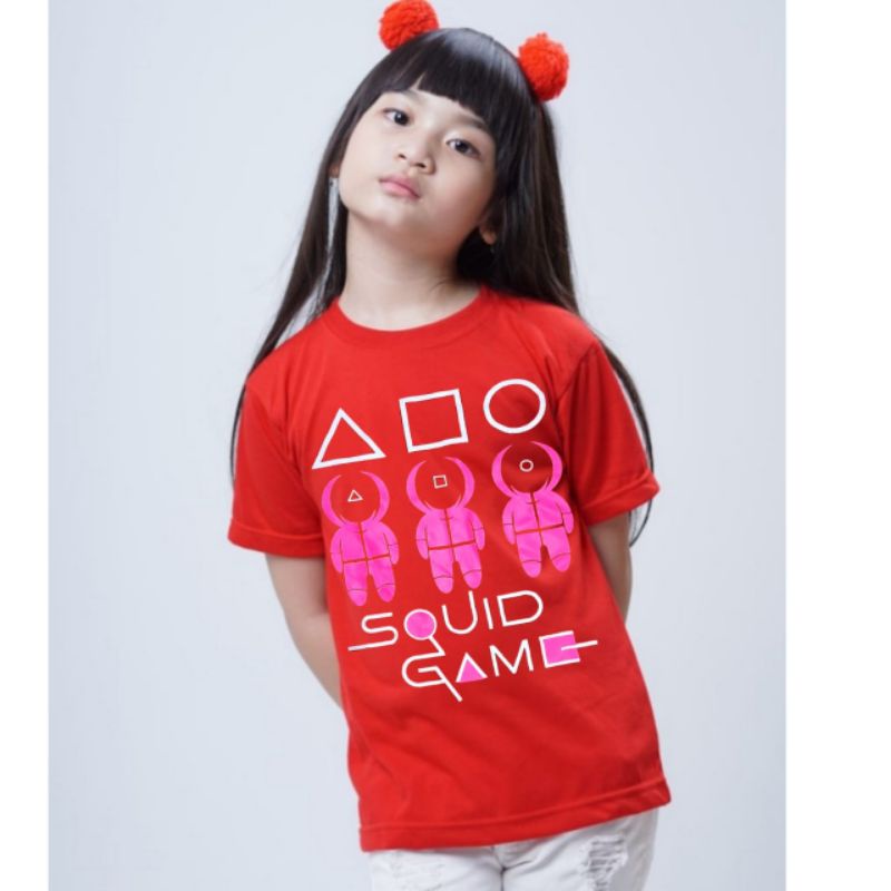 KAOS ANAK PEREMPUAN TERBARU MOTIF SQUID GAME/KAOS ANAK ANAK TERBARU/ATASAN ANAK TERBARU/KAOS SQUID GAME