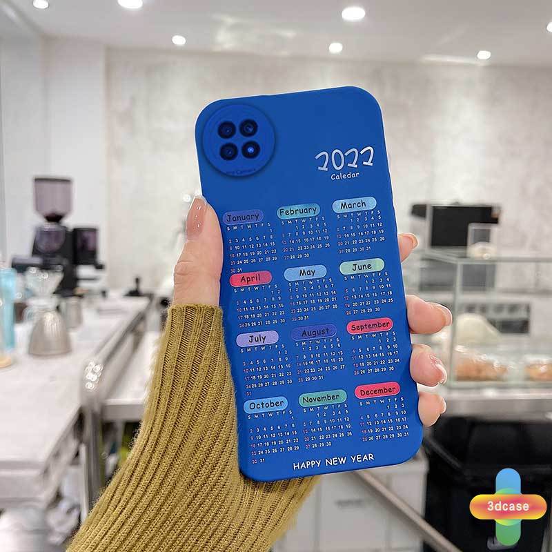 Casing Soft Case Xiaomi Redmi Note 8 10S 9 10 9 10 PRO MAX 11 9S Xiaomi Redmi POCO C3 C31 X3 NFC X3 PRO Redmi 9 9C NFC 9A 9i 9T 9AT 9 PRO Power 10X POCO M2 PRO 10 Prime 2022 Klein Blue Calendar Soft TPU Shockproof Back Cover