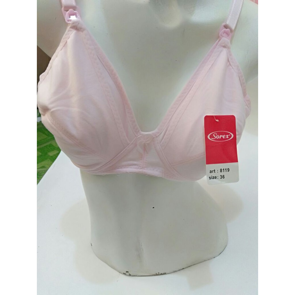 BH MENYUSUI ORI SOREX 8119 Nursing BRA Tanpa Busa 2 kait sz 34 36 38 40 42 BTK