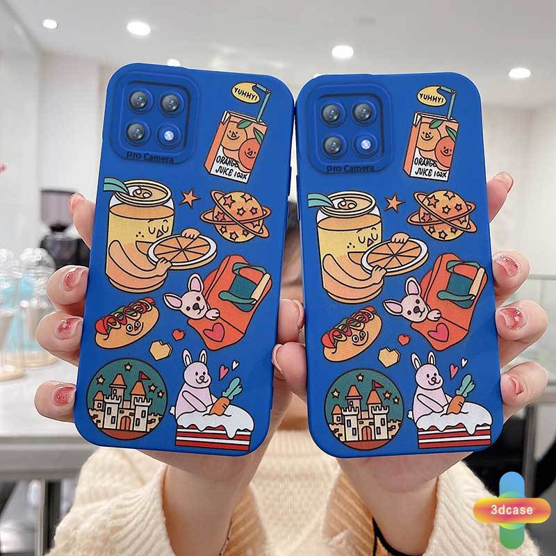 Soft TPU Case Motif Klein Blue Cartoon label Untuk Realme C21Y C11 2021 C15 C21 C25 C20 C12 C3 C25S 5 5S 5i 6i C17 7i C1 C25Y C2 C3i C20A realme Narzo 20 10 10A 20A 30A Camera Lens Protection Case Cover