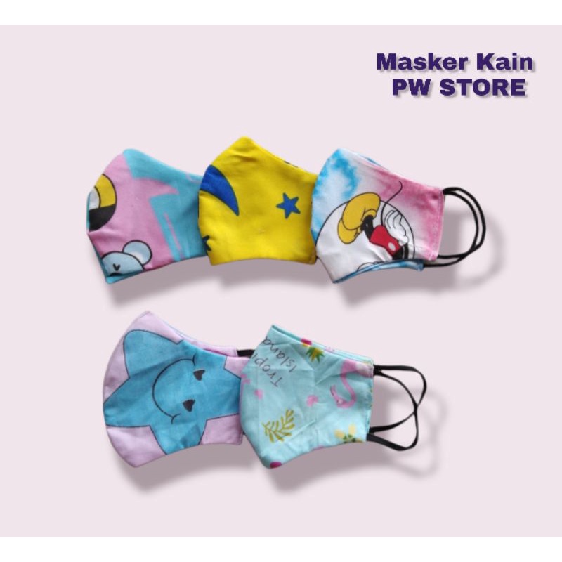 Masker Kain Anak Motif Lucu Termurah