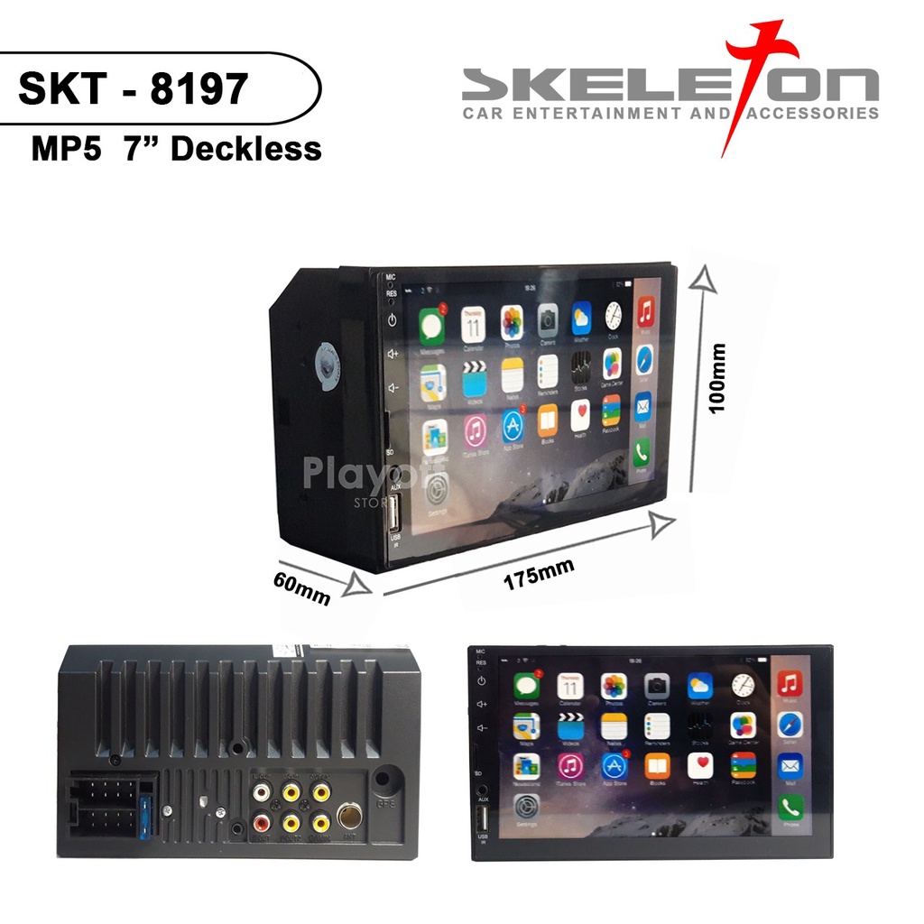 Tape Mobil Double Din MP5 SKELETON Head Unit Body Panjang Pendek Medium Full Touch Screen Bluetooth USB MirrorLink