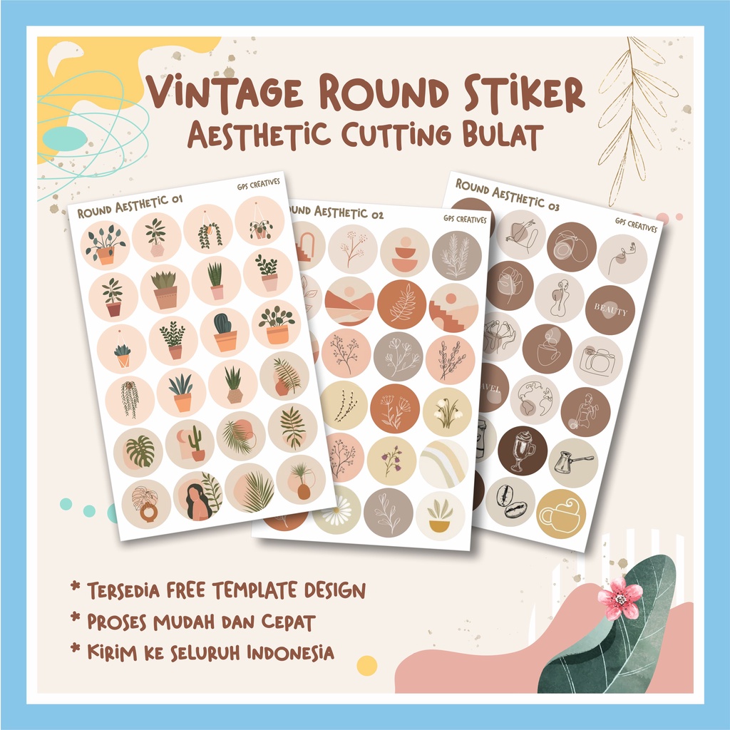 

Dot Stiker Sticker Segel Bulat Serie 2 Aesthetic Vintage Round Stickers Dekorasi Bullet Journal
