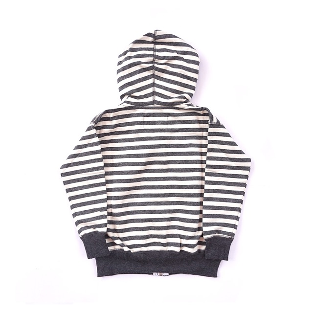 CLAPS - Stripes BW Basic Zipper Hoodie (Hoodie Polos Anak)