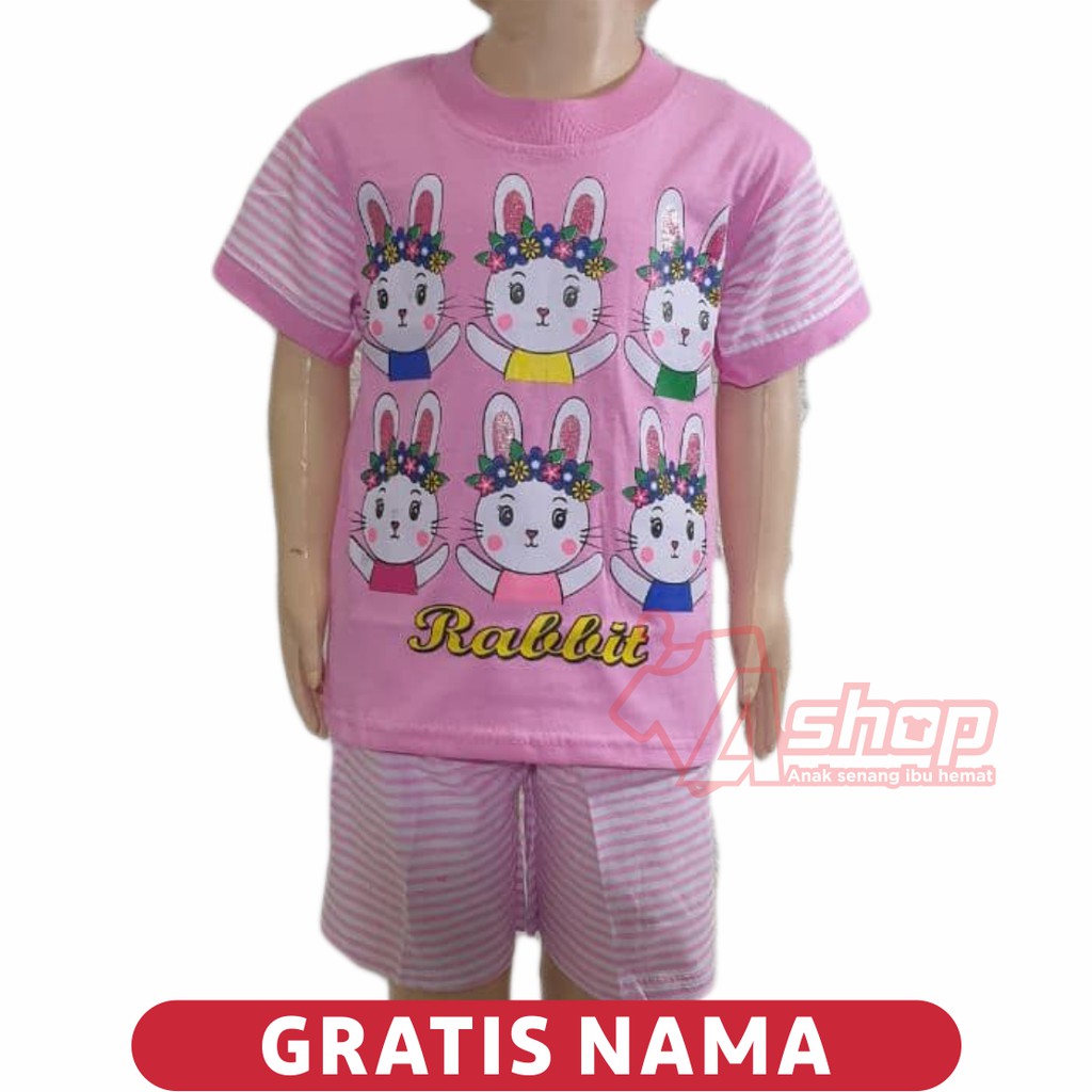 Baju Anak Setelan Rabbit Kelinci Lucu Pendek