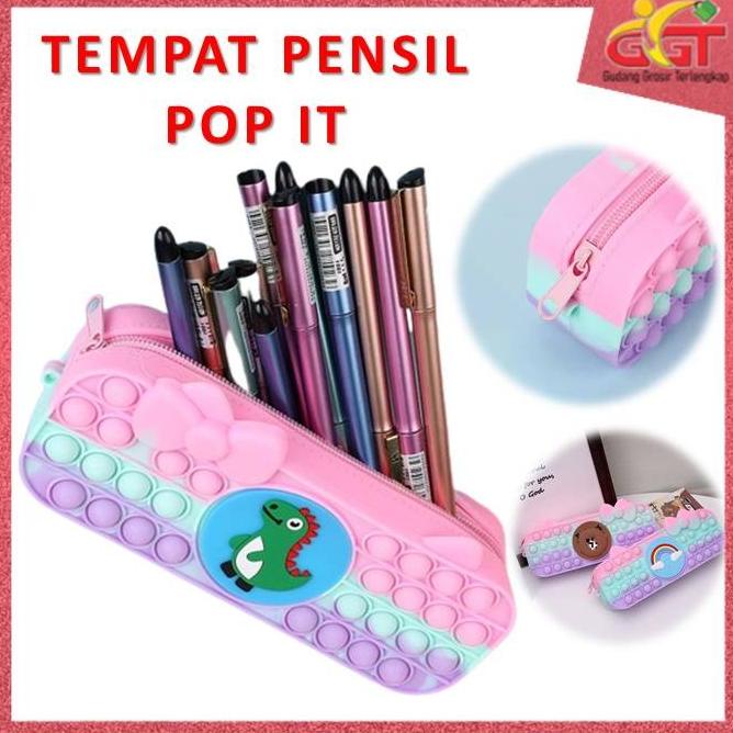 

GGT Tempat Pensil Anak Pop It Rainbow Kotak Pensil Popit Karakter