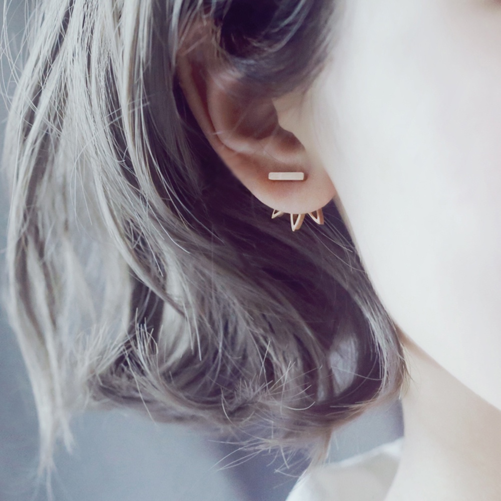 Hu Hu Hu Hu Hu Alat Bantu Pasang Kacamata♡ Anting Tusuk Wanita Bentuk Lotus Hollow Untuk Pesta