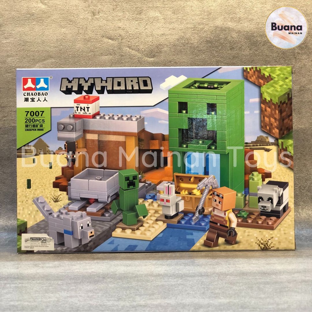 BRICKS MY WORLD CHAOBAO 7007 FUN KREASI MAINAN EDUKASI ANAK TEMA BALOK WORLD OF MINECRAFT