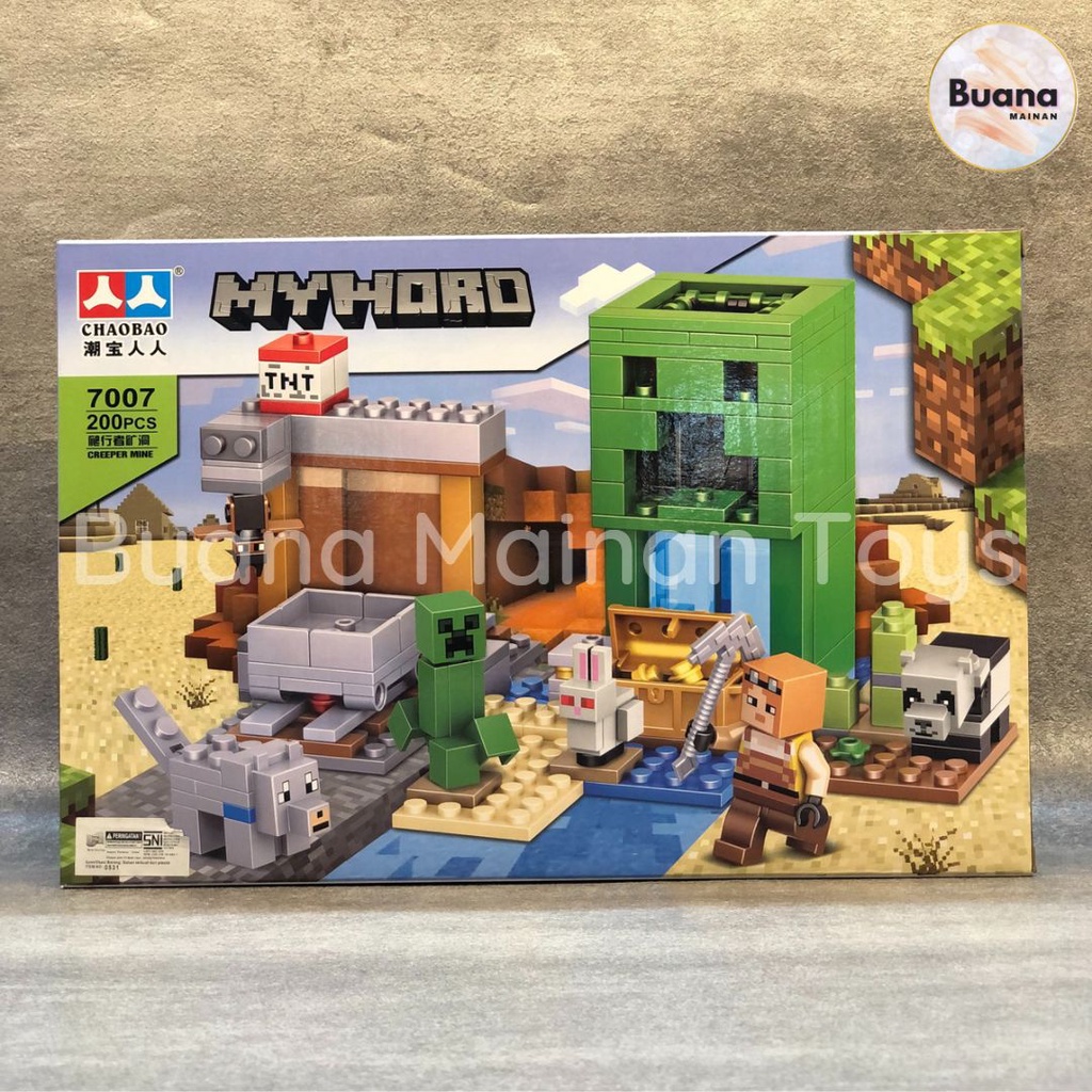 BRICKS MY WORLD CHAOBAO 7007 FUN KREASI MAINAN EDUKASI ANAK TEMA BALOK WORLD OF MINECRAFT