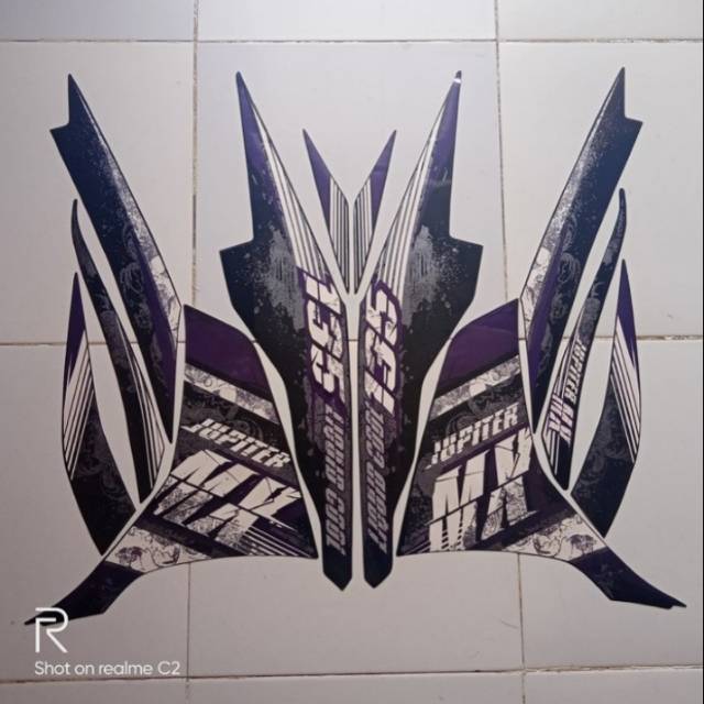 Stiker Striping Jupiter MX New 2013 Hitam Ungu