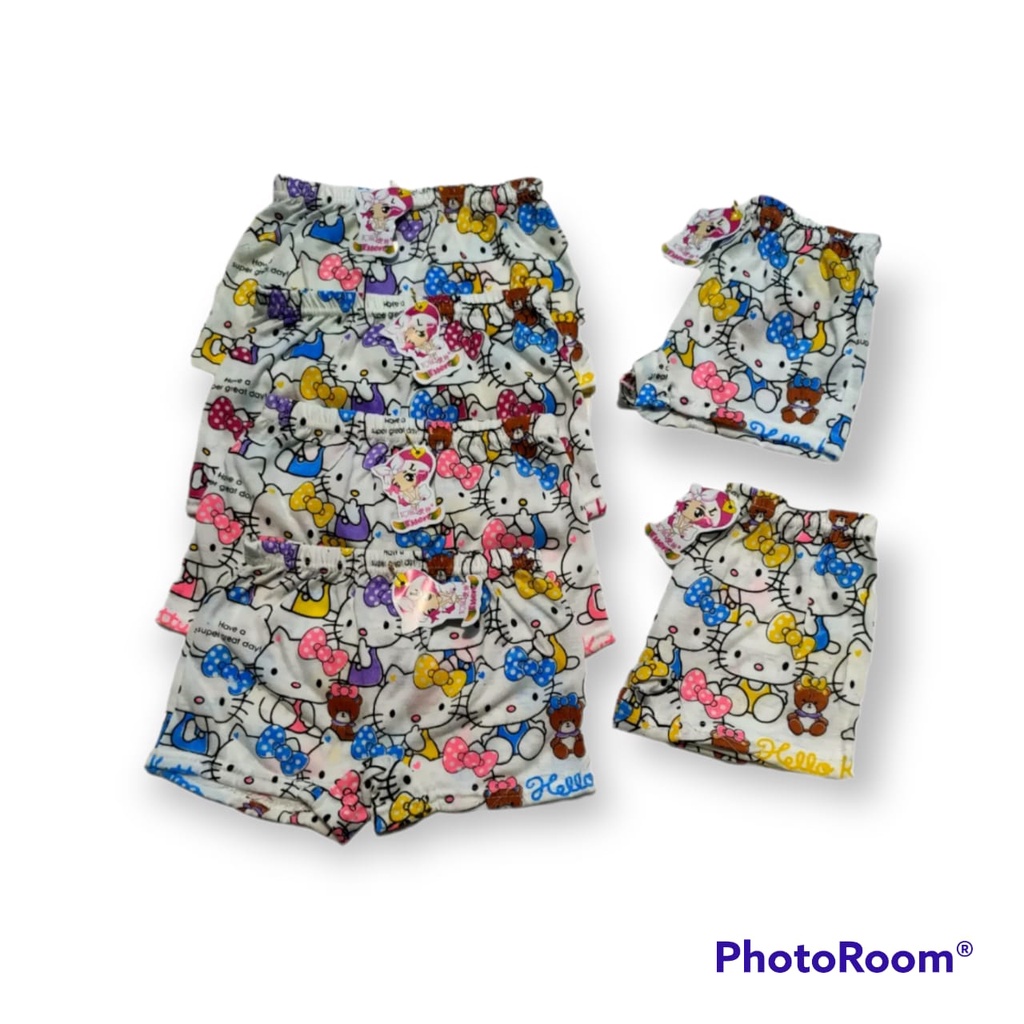 NEW...6 PCS CELANA DALAM BOXER ANAK PEREMPUAN MOTIF KARAKTER HELLO KITTY/KWALITAS IMPORT/BAHAN SUPER SOFT