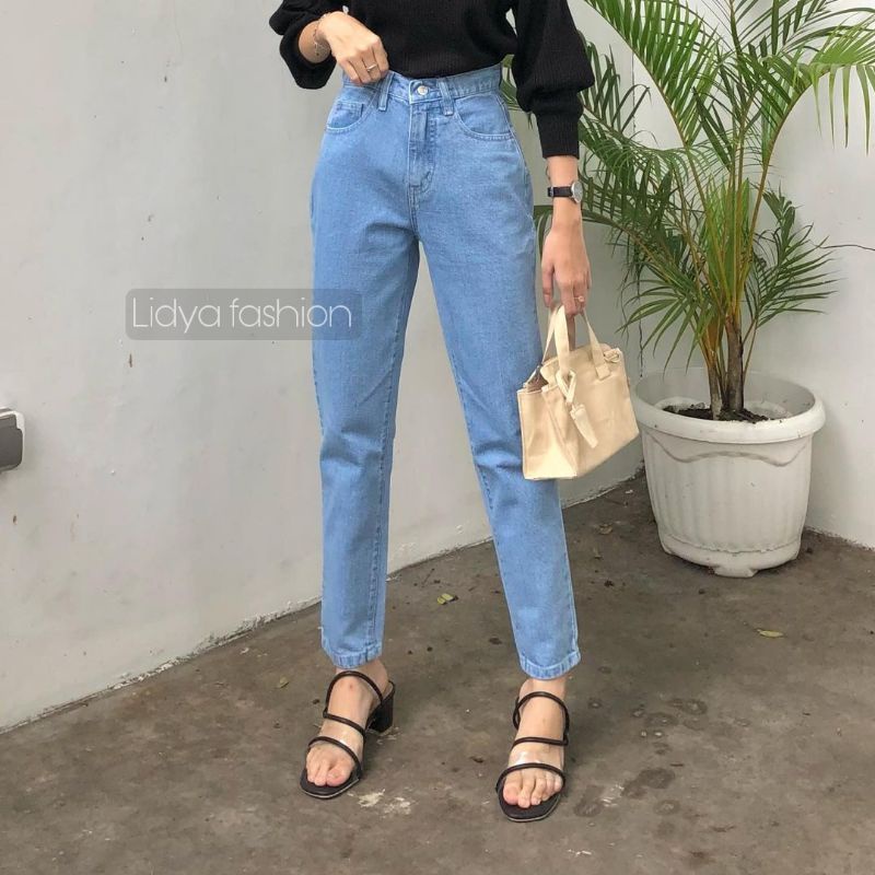 CELANA BOYFRIEND JEANS WANITA POLOS