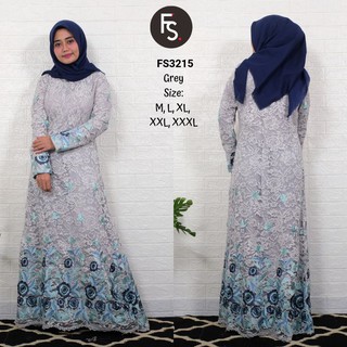  Baju  Gamis  Wanita Terbaru Brokat Jumbo  FS3215 Shopee  