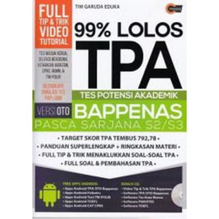 99 Lolos Tpa Tes Potensi Akademik Oto Bappenas Pasca Sarjana S2 S3 B Cd1294 Shopee Indonesia