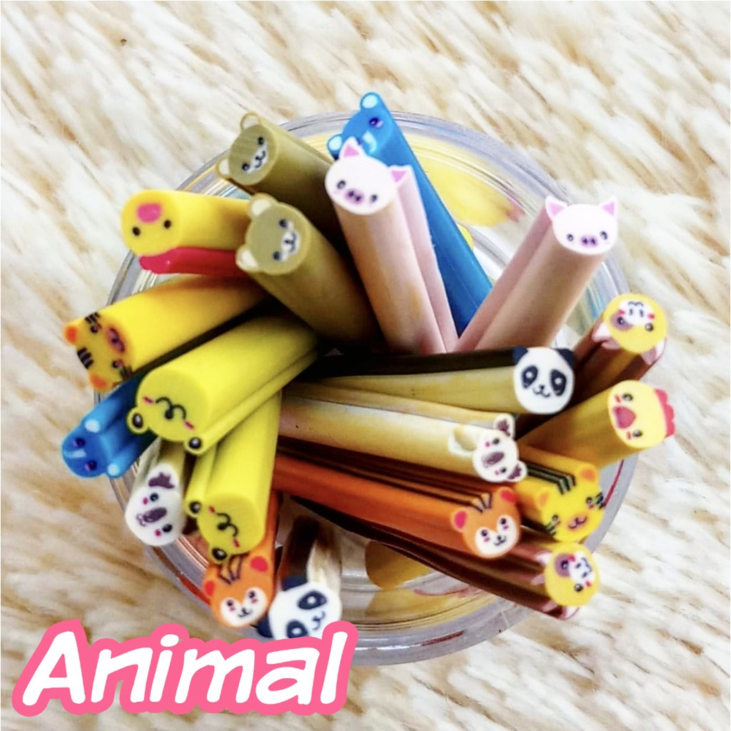 DEKORASI SLIME / NAIL ART FIMO STICK ISI 10PCS SET