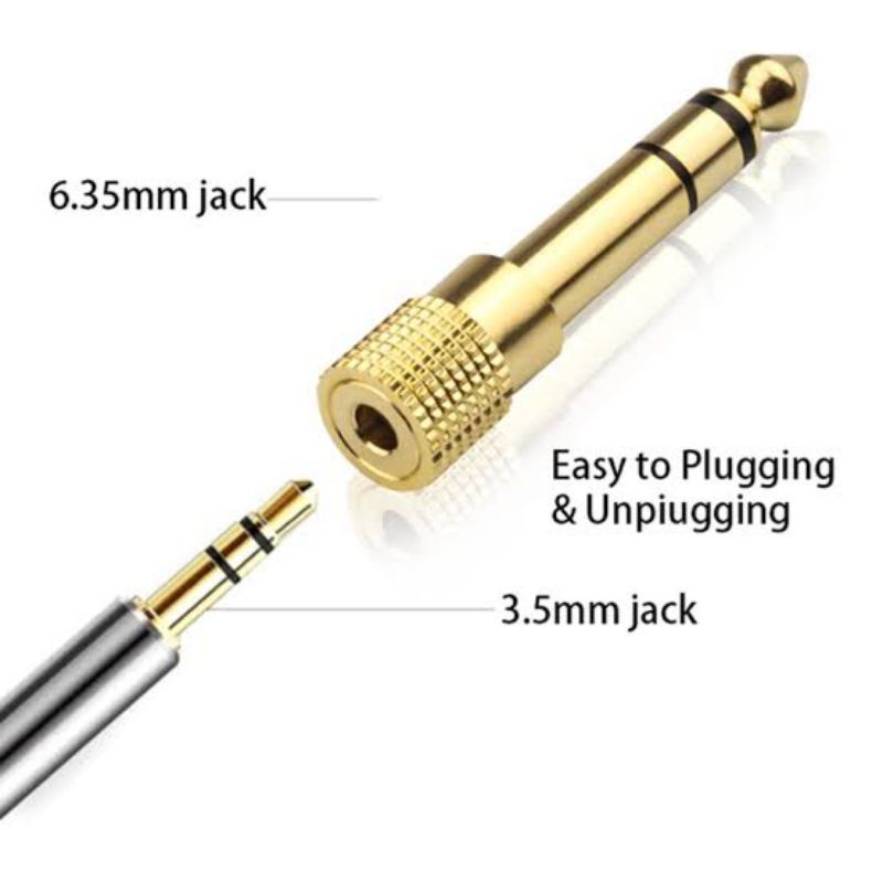 AUDIO JACK CONVERTER 3.5MM TO 6.5MM ADAPTER MIC HEADPHONE