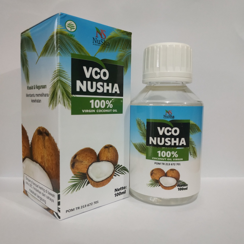 Minyak Kelapa VCO NUSHA 100% VIRGIN COCONUT OIL 100ml - kelapa ASLI Murni Tanpa Campuran Dan Bahan Pengawet